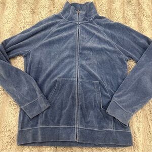 blue velour tracksuit jacket